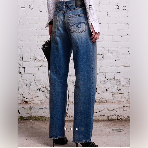 R13 ALICE SLIM STRAIGHT LEG JEANS IN AMBER BLUE - Picture 3 of 10